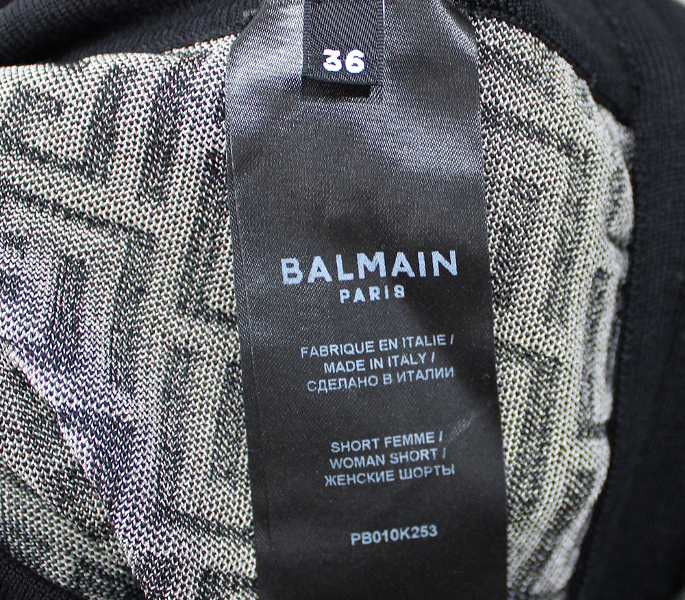 Balmain Jacquard Knit Monogram Bike Shorts