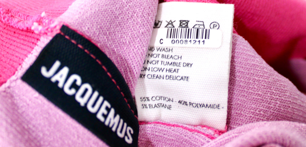 Jacquemus Le Short Gelato Pink Checkered Knit Bike Shorts