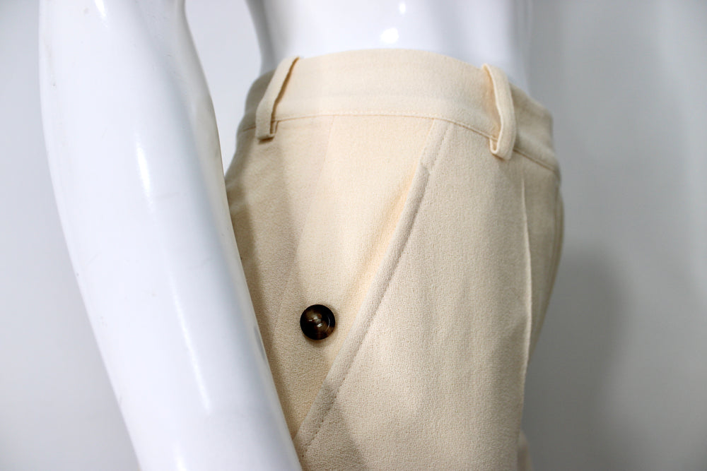 John Galliano Cream Wide Leg Trousers circa Y2K