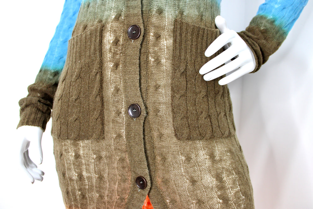 Etro Wool Multicolor Ombre Duster Cardigan