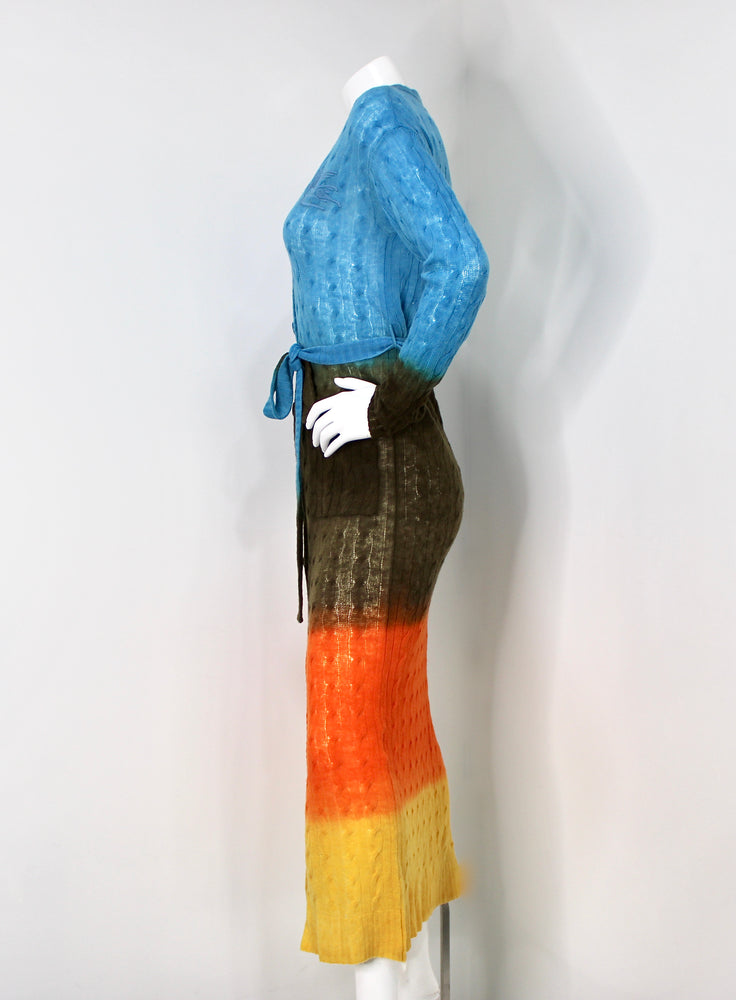 Etro Wool Multicolor Ombre Duster Cardigan