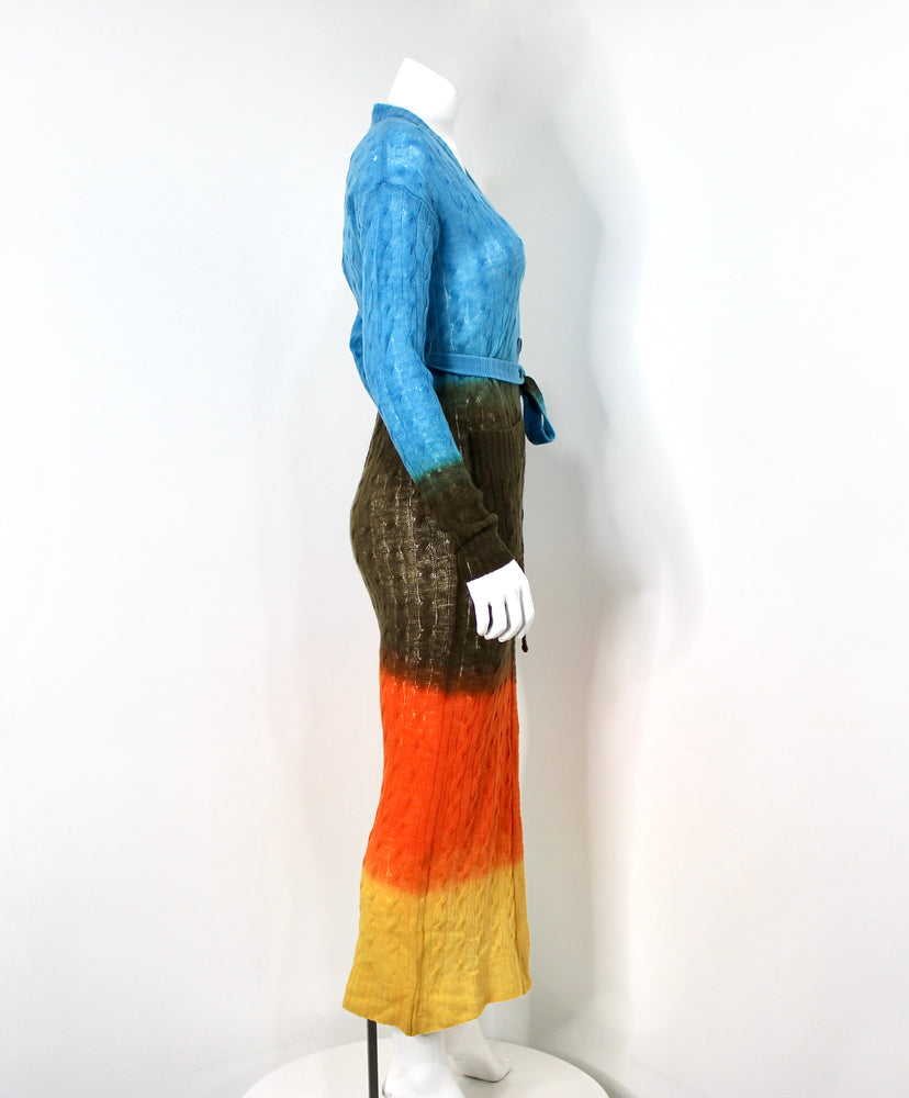 Etro Wool Multicolor Ombre Duster Cardigan