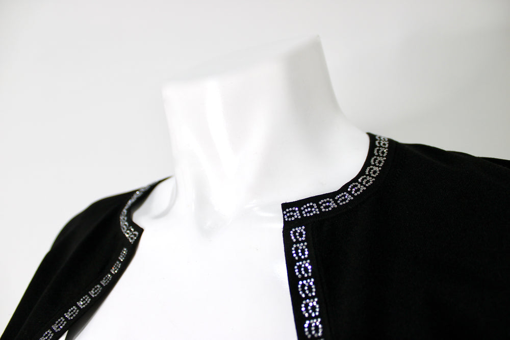 Alexander Wang Rhinestone Logo Trim Cropped Cardigan