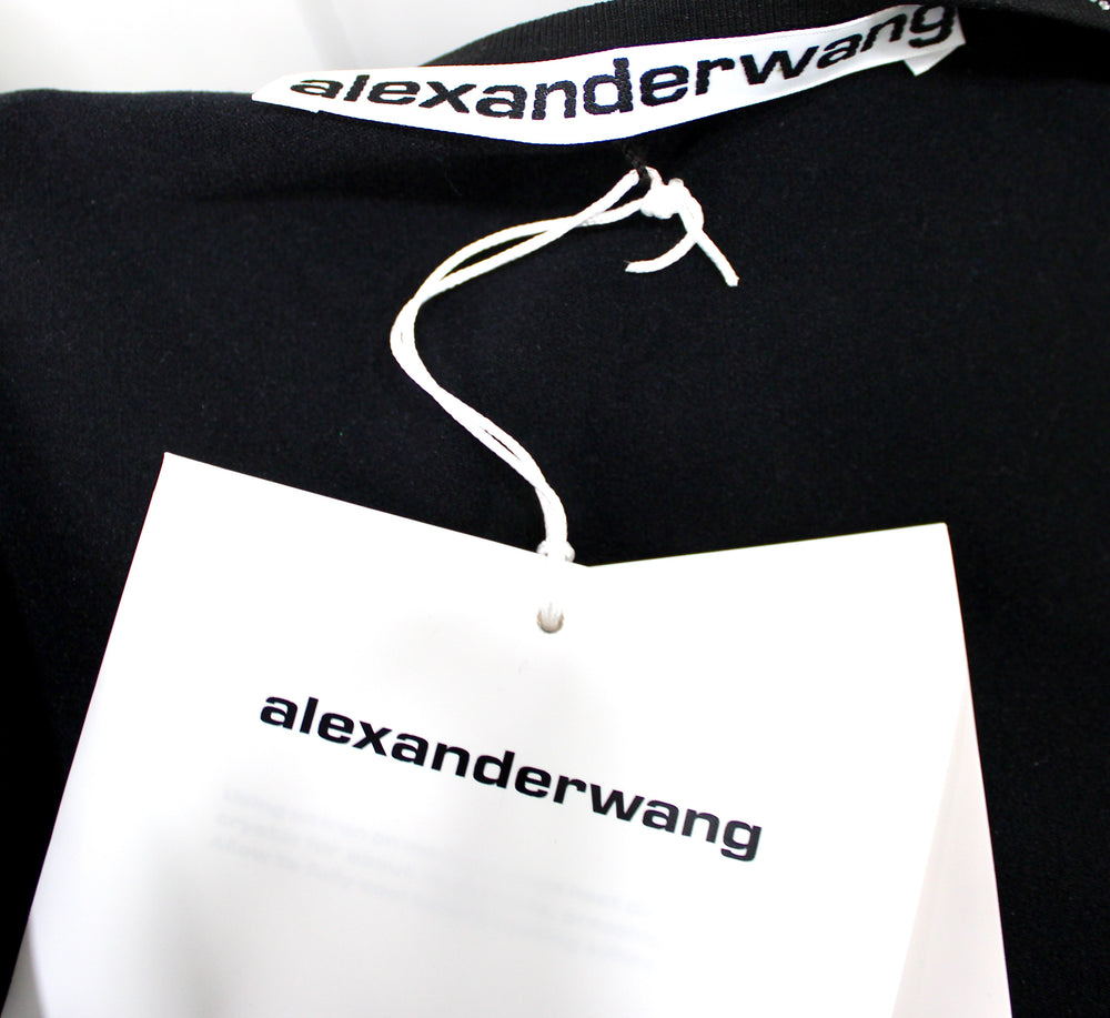Alexander Wang Rhinestone Logo Trim Cropped Cardigan