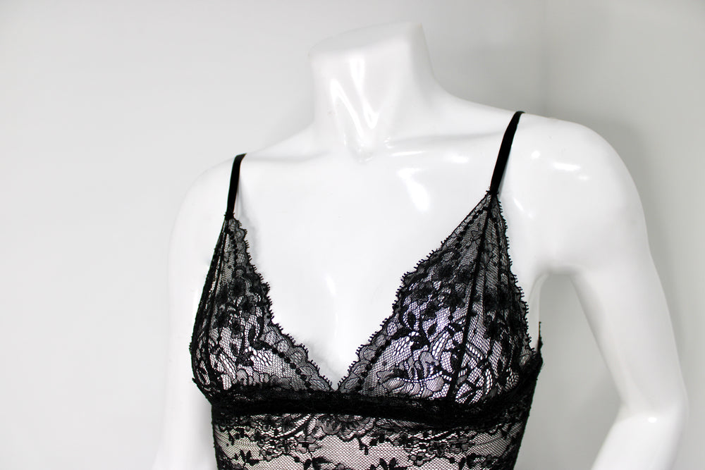 Dolce & Gabbana Black Lace Longline Bralette