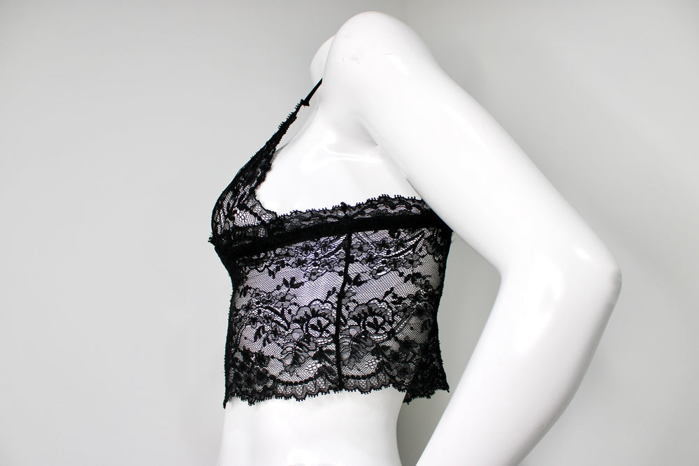 Dolce & Gabbana Black Lace Longline Bralette