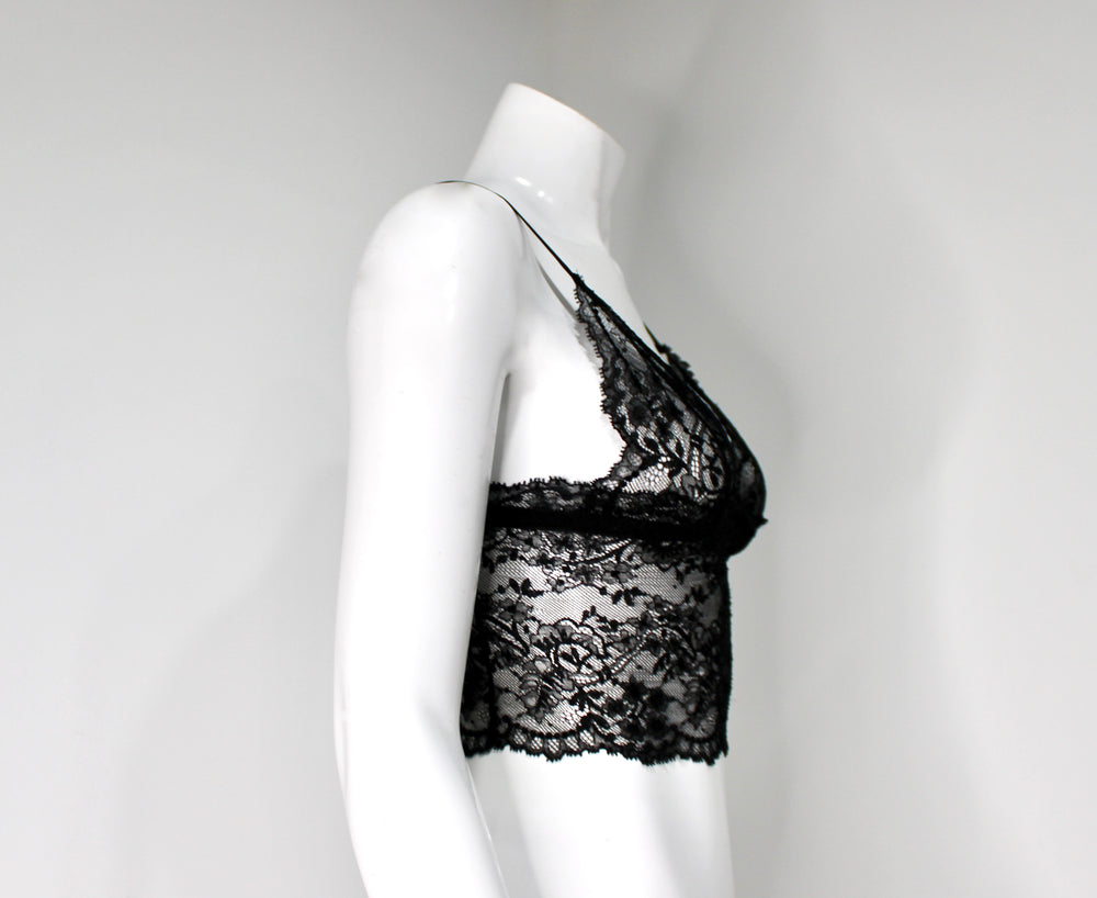 Dolce & Gabbana Black Lace Longline Bralette