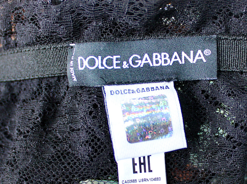 Dolce & Gabbana Black Lace Longline Bralette