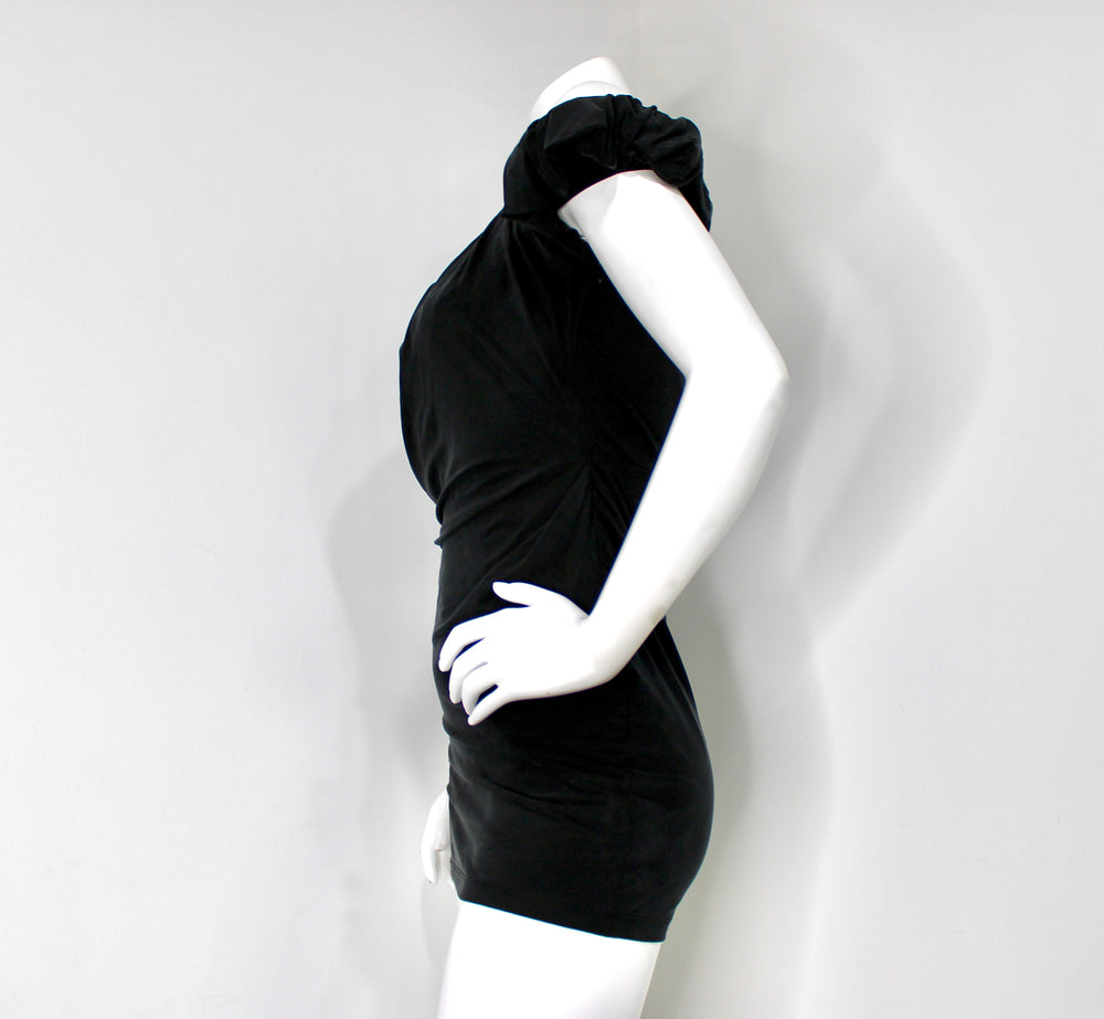 Jacquemus Black La Robe Ciceri Draped Off-The-Shoulder Mini Dress