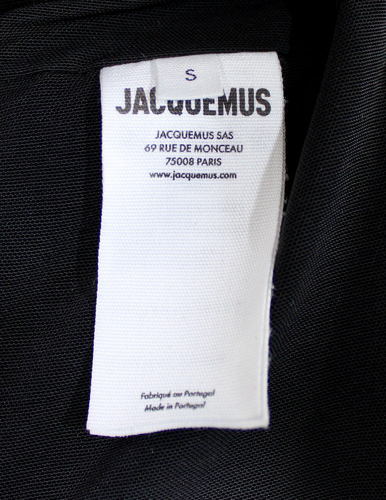 Jacquemus Black La Robe Ciceri Draped Off-The-Shoulder Mini Dress