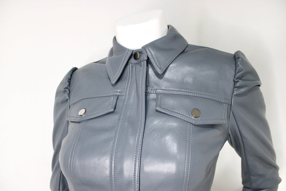 Jonathan Simkhai Grey Faux Leather Jacket