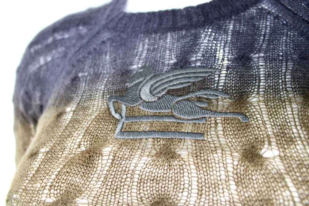 Etro Wool Multicolor Ombre Cropped Sweater