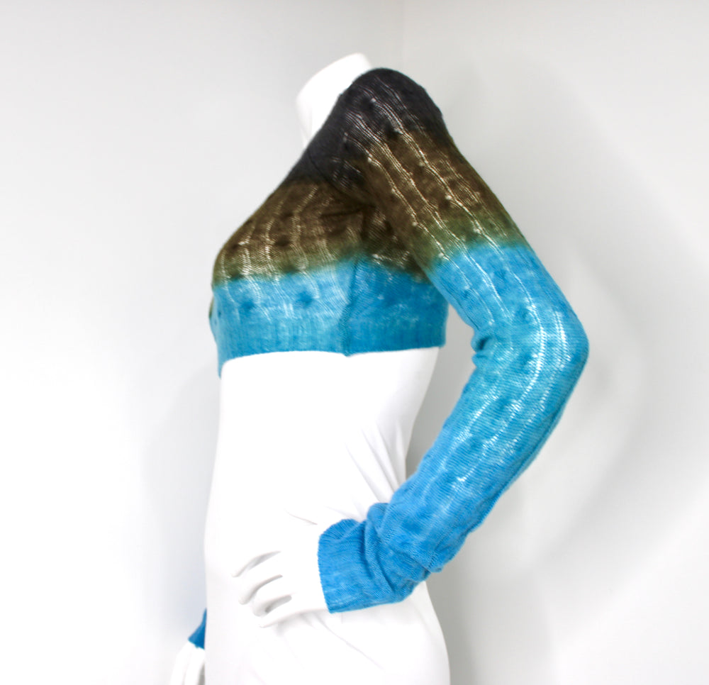 Etro Wool Multicolor Ombre Cropped Sweater