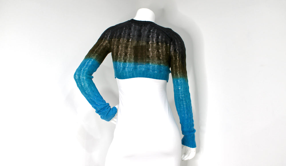 Etro Wool Multicolor Ombre Cropped Sweater