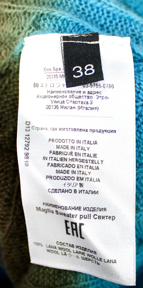 Etro Wool Multicolor Ombre Cropped Sweater