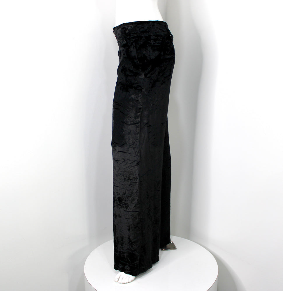 Proenza Schouler Black Velvet Wide Leg Trousers