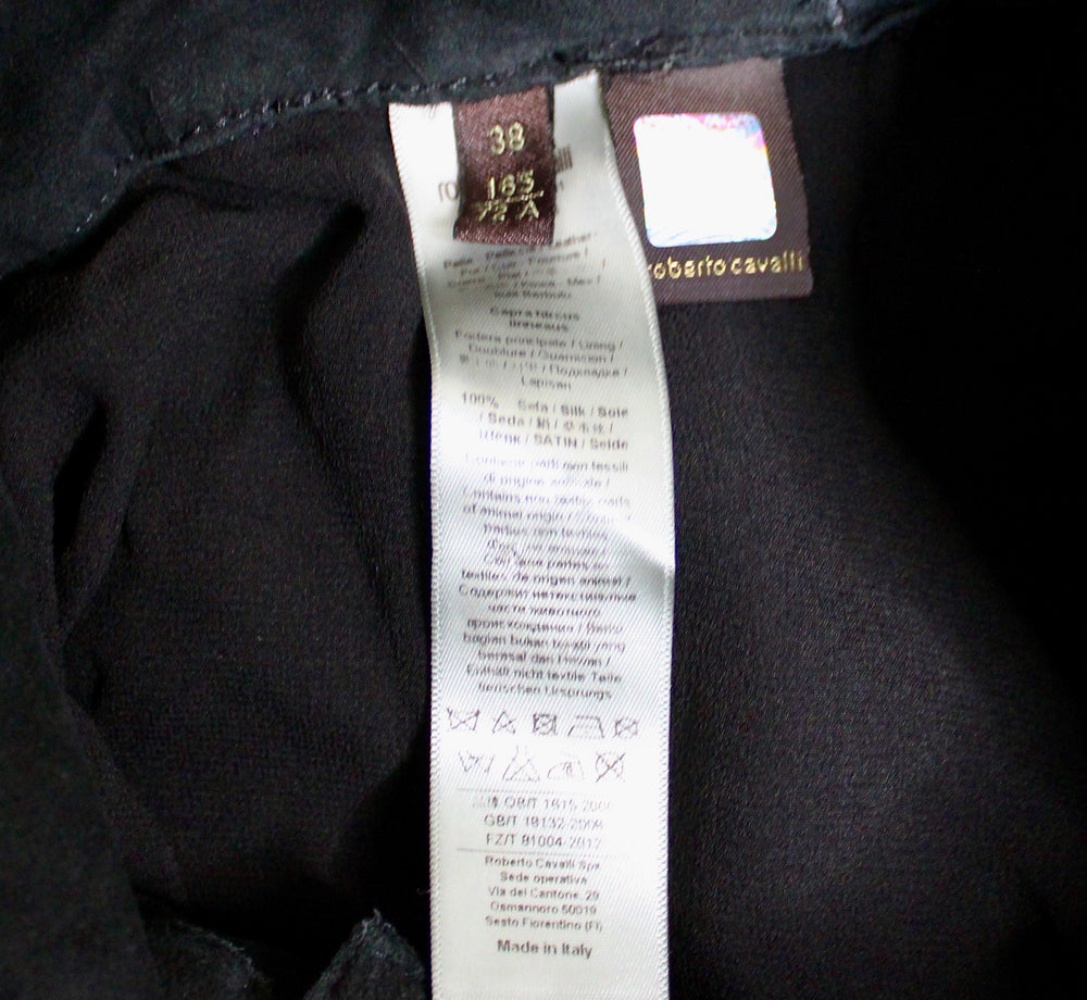 Roberto Cavalli Black Suede Asymmetric Belted Mini Skirt circa Y2K