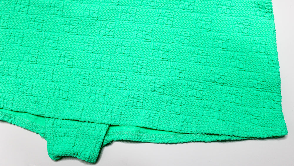 Alexander Wang Neon Green Logo Embossed Micro Skort