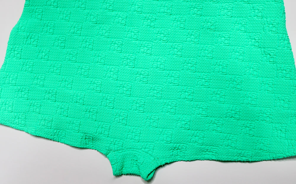 Alexander Wang Neon Green Logo Embossed Micro Skort