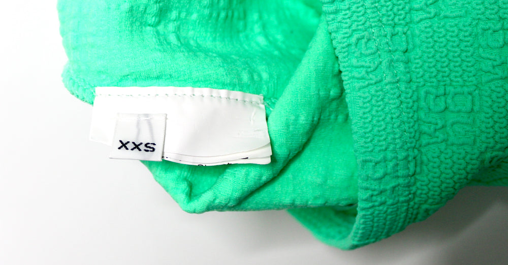 Alexander Wang Neon Green Logo Embossed Micro Skort