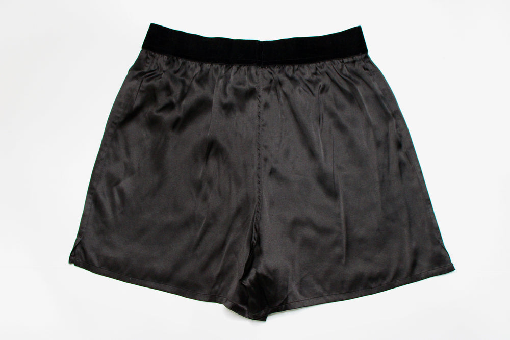 Tom Ford Black Silk Satin Boxer Shorts