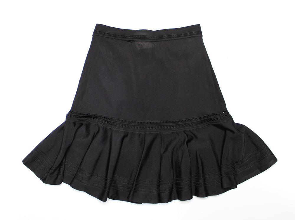 Roberto Cavalli Black Flare Skirt circa Y2K
