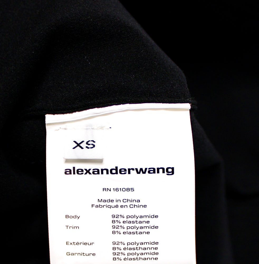 Alexander Wang Black Rhinestone Logo Trim Mini Pencil Skirt