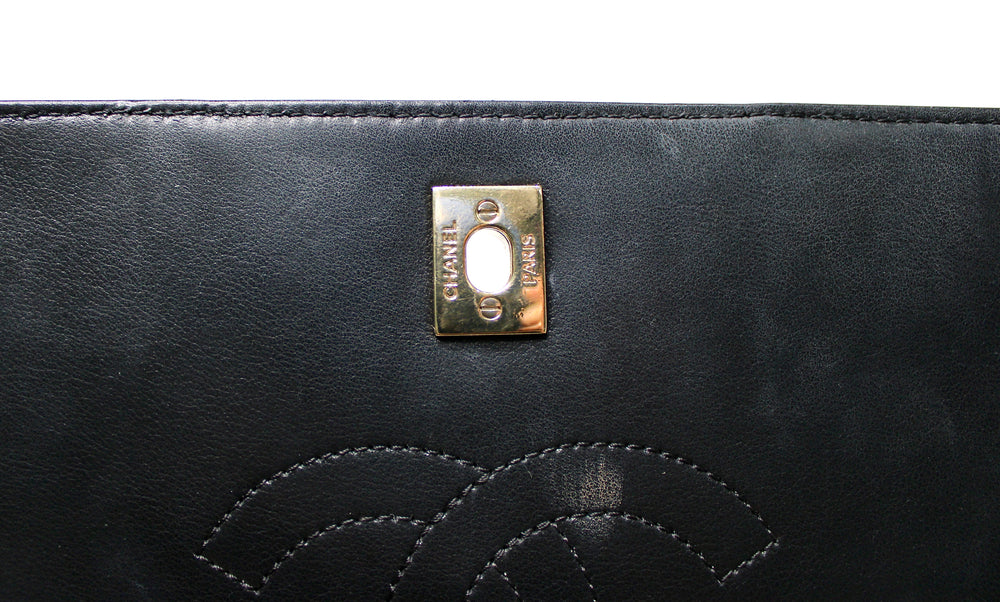 Chanel Black Chevron Calfskin Statement Flap Bag circa 2019