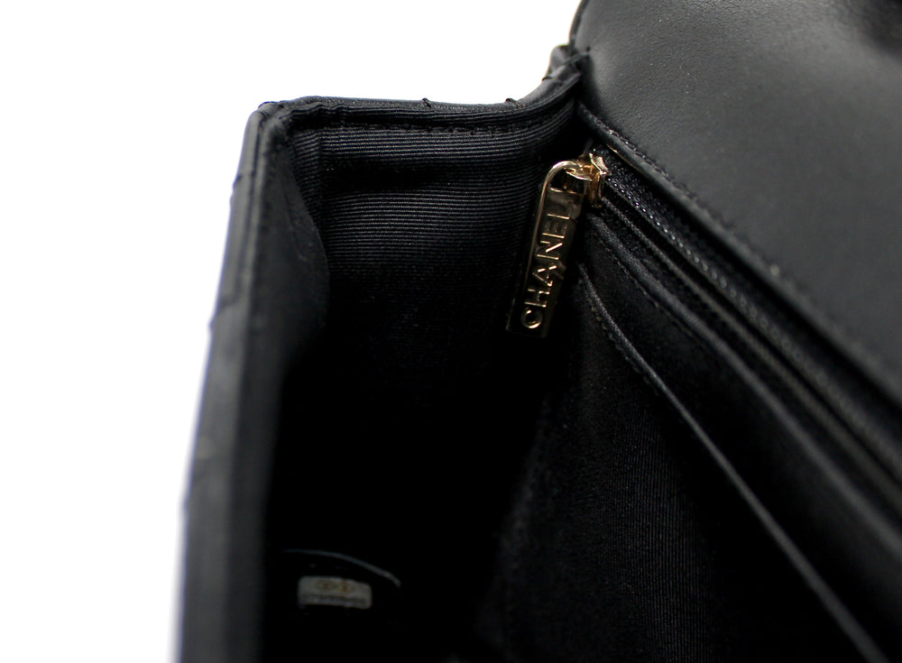 Chanel Black Chevron Calfskin Statement Flap Bag circa 2019