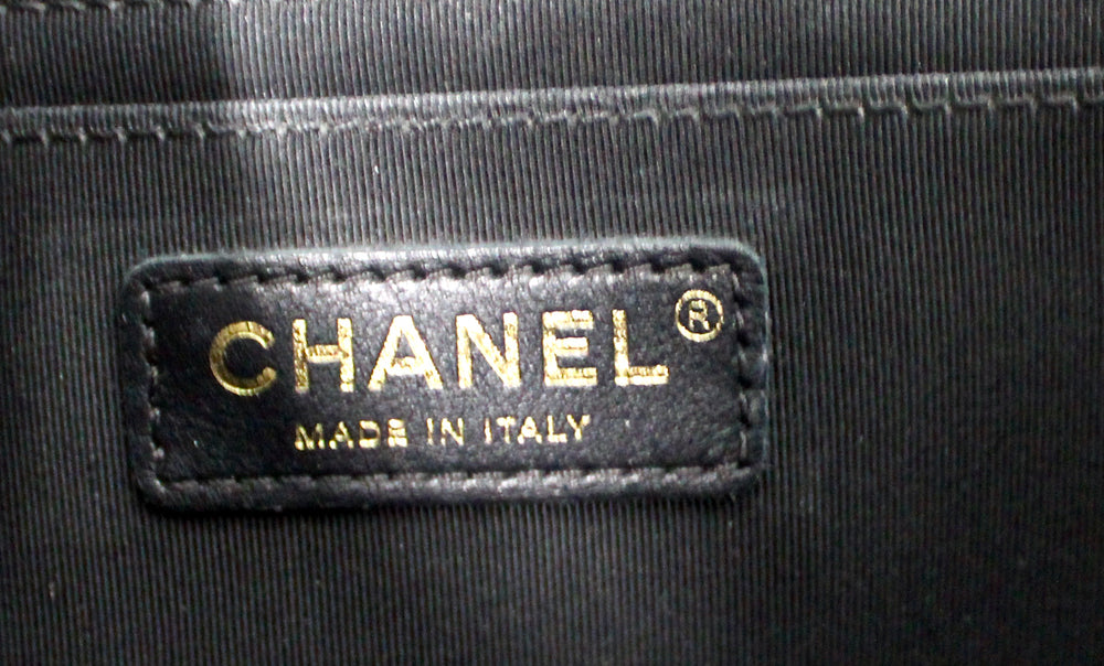 Chanel Black Chevron Calfskin Statement Flap Bag circa 2019