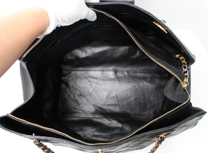 Chanel Black Quilted Leather XL Supermodel Tote Bag circa 1990