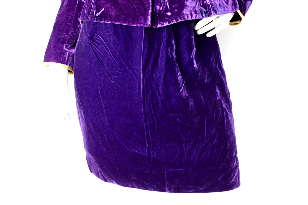 strapless open back dress Vintage-Inspired Purple Velvet Long Dress