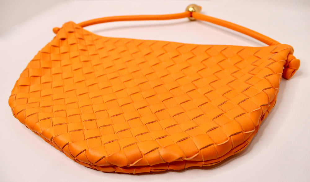 Bottega Veneta Orange Intrecciato Turn Pouch Hobo Shoulder Bag