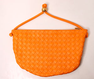 Bottega Veneta Orange Intrecciato Turn Pouch Hobo Shoulder Bag