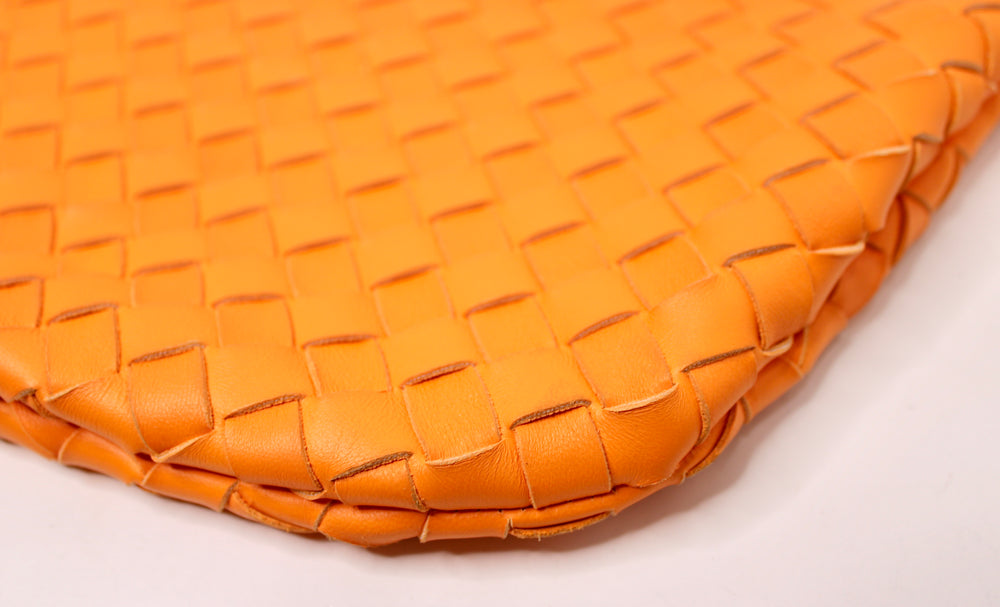 Bottega Veneta Orange Intrecciato Turn Pouch Hobo Shoulder Bag