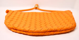 Bottega Veneta Orange Intrecciato Turn Pouch Hobo Shoulder Bag