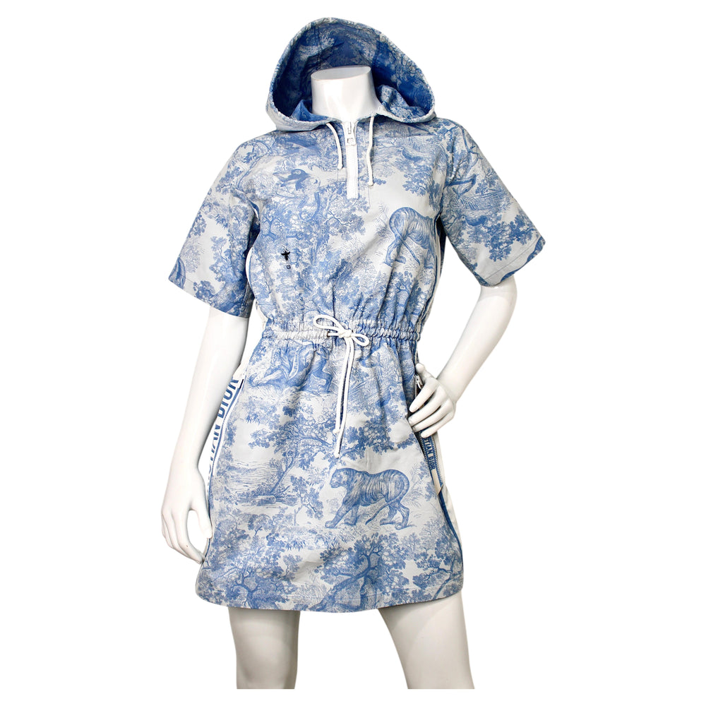 mini dior dress Christian Blue Toile De Jouy Hooded circa 2021 – Vintage by Misty Color:White/Periwinkle Stripe the short dress features Vintage Pink Short Cocktail Vian
