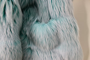 Tom Ford for Gucci Aqua Blue Dyed Fox Fur Oversized Coat FW 1997