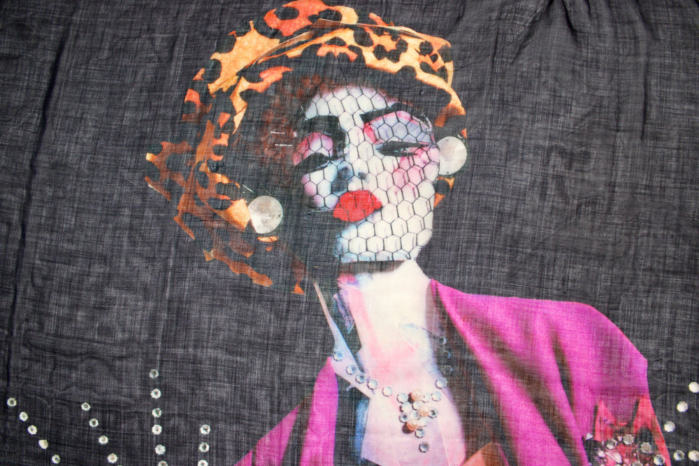 John Galliano for Christian Dior Art Print Silk Scarf circa Y2K