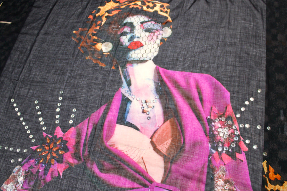 John Galliano for Christian Dior Art Print Silk Scarf circa Y2K