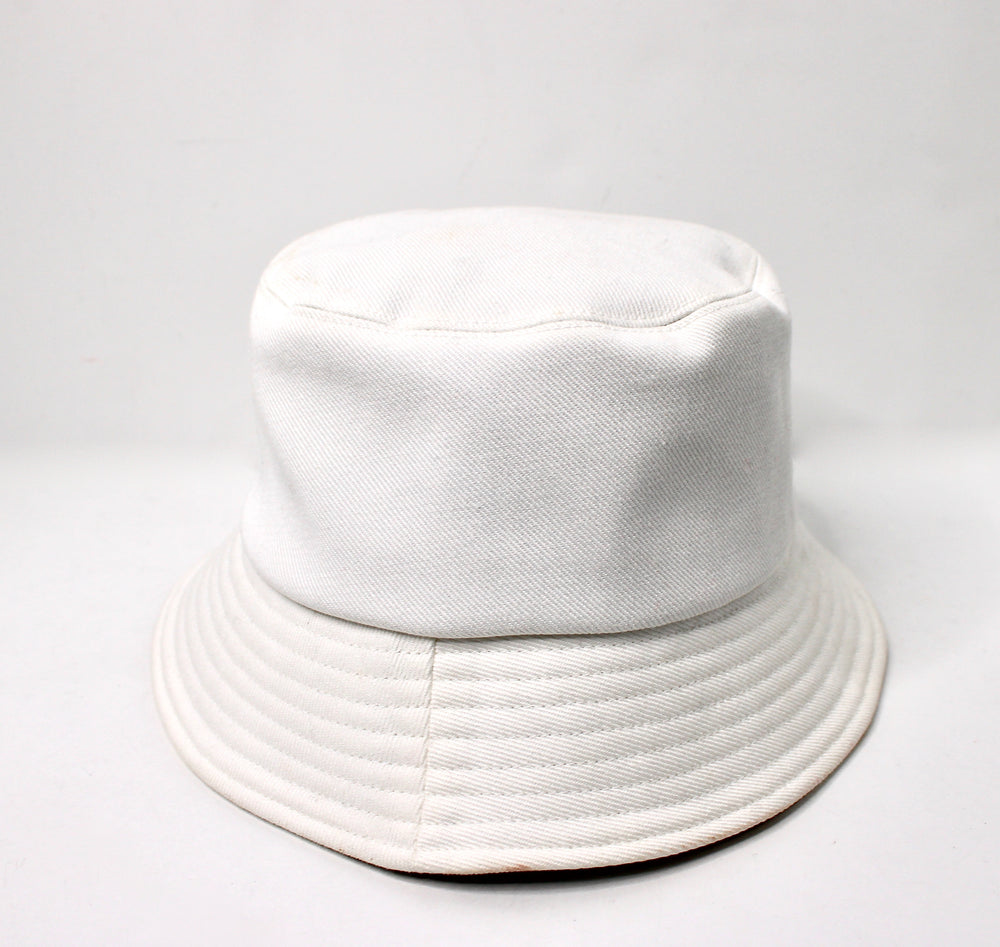 Chanel White Sequin Logo Cotton Denim Bucket Hat – Vintage by Misty