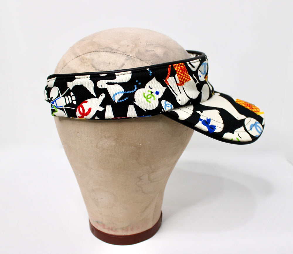 Chanel Baby Animals Cotton Print Sun Visor Hat circa 2007  display picture 1