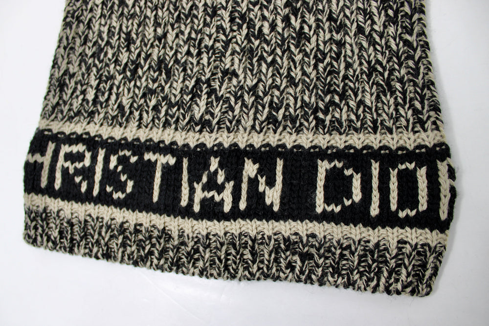 Christian Dior Tan & Black Cashmere Wool Blend Knitted Logo  display picture 3