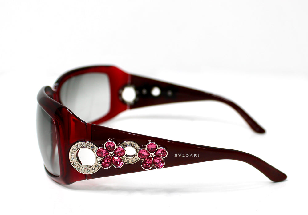 小物 Bvlgari Floral Crystal Sunglasses Bulgari Oversized Red Gardient Crystal Flower Embellished