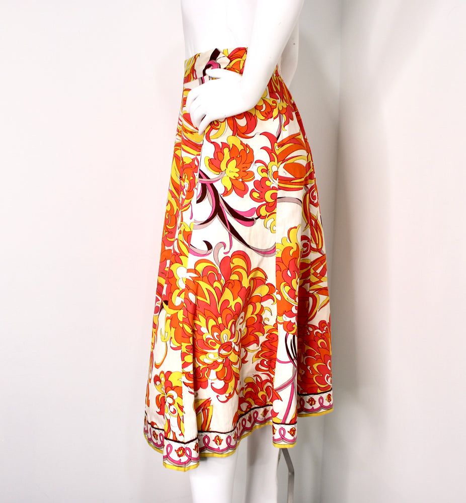 EMILIO PUCCI スカート 9RAV60 40 PUCCI Asymmetric printed silk