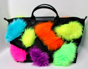 Jeremy Scott x Longchamp Neon Faux Fur Tote Bag – Vintage by Misty