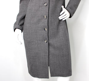 Dolce & Gabbana Grey Wool Coat With Mink Fur Collar circa 1990s