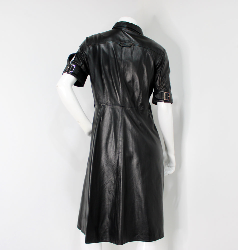 sexy gothic leather dress Gothic Black Patent Leather Dress with Double Slits main image 0