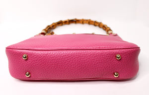 Gucci Pink Leather Anita Bamboo Handbag – Vintage by Misty