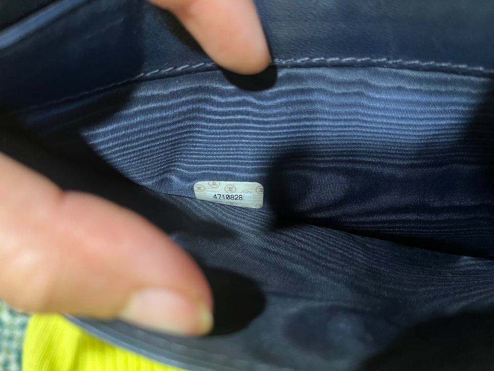 Chanel Blue Denim Timeless Wallet On Chain circa 1990s